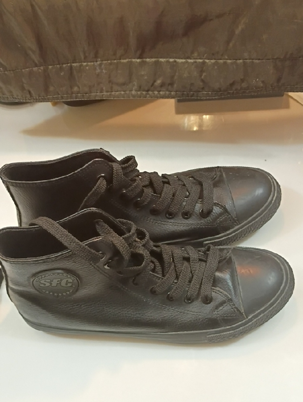 Converse Black Leather SPC High Top Men's Sz 7.5  Women's 9 - Picture 2 of 12